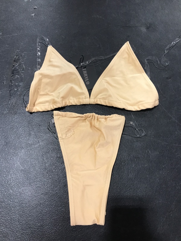 Photo 1 of [Size L] SheeyLo Gold Bikini- Transparent Straps
