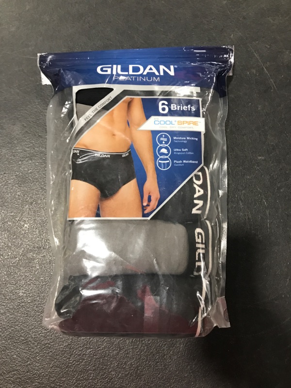 Photo 2 of [Size S] Mens Gildan Platinum 6 Pack of Briefs - Black/Grey S Black / Grey