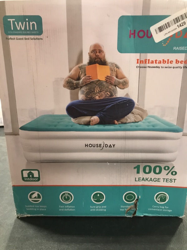 Photo 2 of [TWIN] HOUSE DAY Air Mattress with Built- Raised Electric Airbed with Built in Pump Fast Inflation Carry Bag Highest End Blow Up Bed