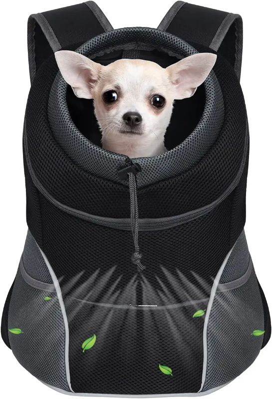 Photo 1 of YUDODO Dog Carrier Backpack Pet Dog Carrier Front Pack Breathable Head Out Reflective Safe Doggie Carrier Backpack for Small Medium Dogs Cats Rabbits
