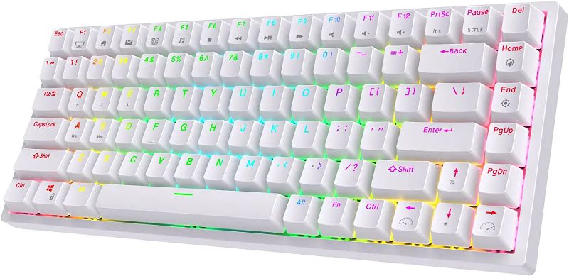 Photo 1 of RK ROYAL KLUDGE RK84 RGB 75% Triple Mode BT5.0/2.4G/USB-C Hot Swappable Mechanical Keyboard, 84 Keys Wireless Bluetooth Gaming Keyboard, Clicky Blue Switch