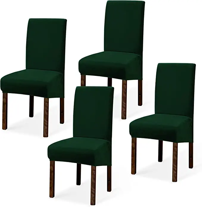 Photo 1 of Argstar Large Velvet Kitchen Chair Covers Set of 4, Green
