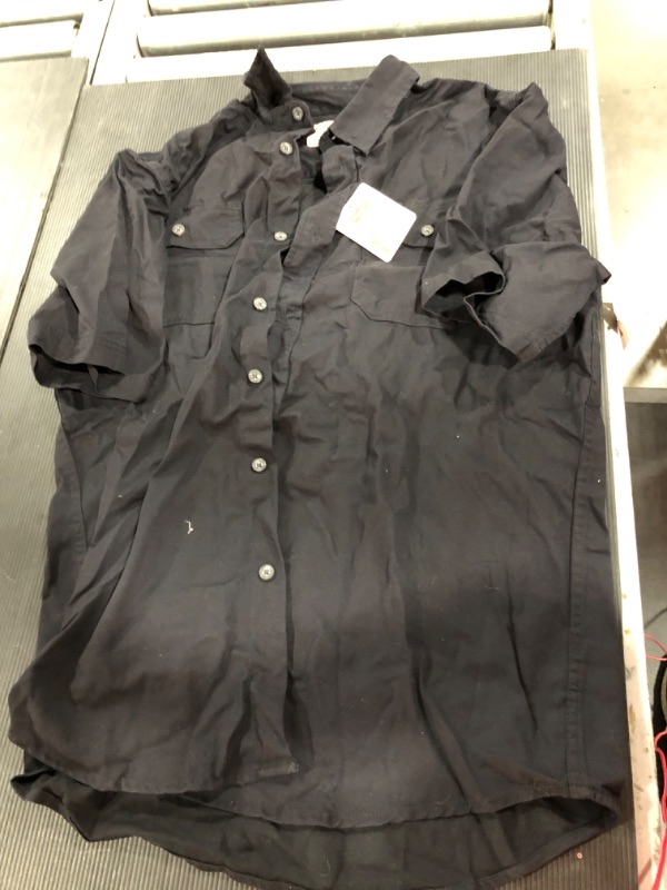 Photo 2 of [Size L] Wrangler Authentics Men's Weather Anything Short Sleeve Woven Shirt [Black Onyx]