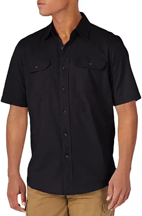 Photo 1 of [Size L] Wrangler Authentics Men's Weather Anything Short Sleeve Woven Shirt [Black Onyx]