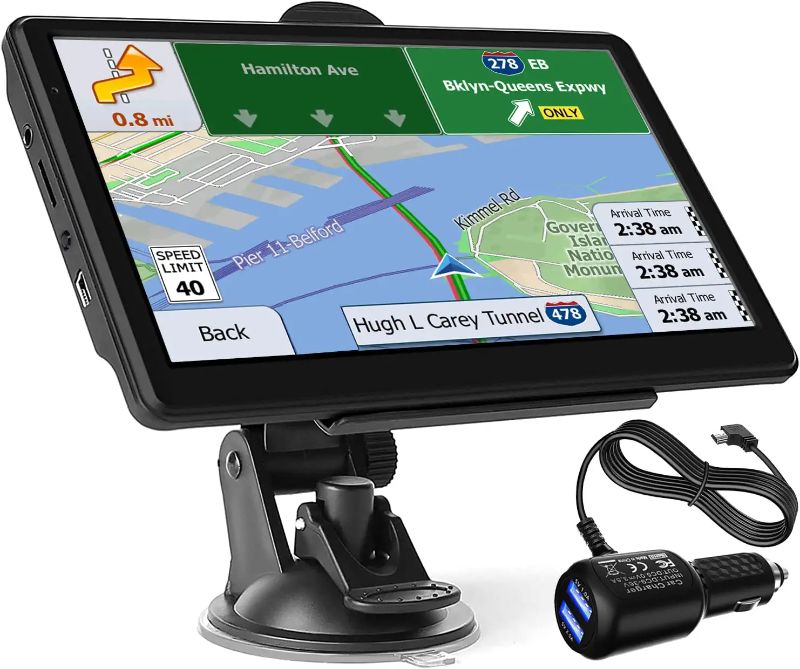 Photo 1 of GPS Navigation for Car/Truck,Latest USA, Canada, Mexico 2022 Maps 7 Inch Touch Screen 8G 256M Voice Broadcast Navigation System with Speed Camera Warning, Lifetime Free Map Update