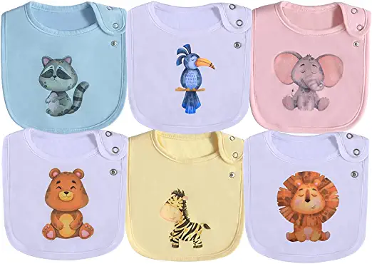 Photo 1 of Cotton Waterproof Baby Bibs for Girls Boys Unisex for Drooling Drooler Teething with Snaps,Oeko-TEX Certified Print