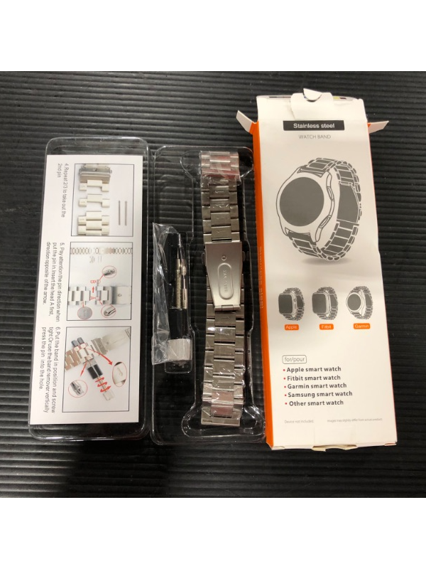 Photo 1 of SPGUARD Galaxy Watch 5 Band 40mm/44mm/Pro 45mm & Galaxy Watch 4 Band 40/44mm Watch 4 Classic 42mm/46mm 20mm Metal Stainless Steel Band