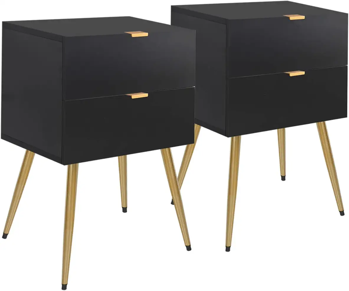 Photo 1 of ***MISSING LEGS FOR 1 STAND**Black Mid Century Modern Nightstand Set of 2