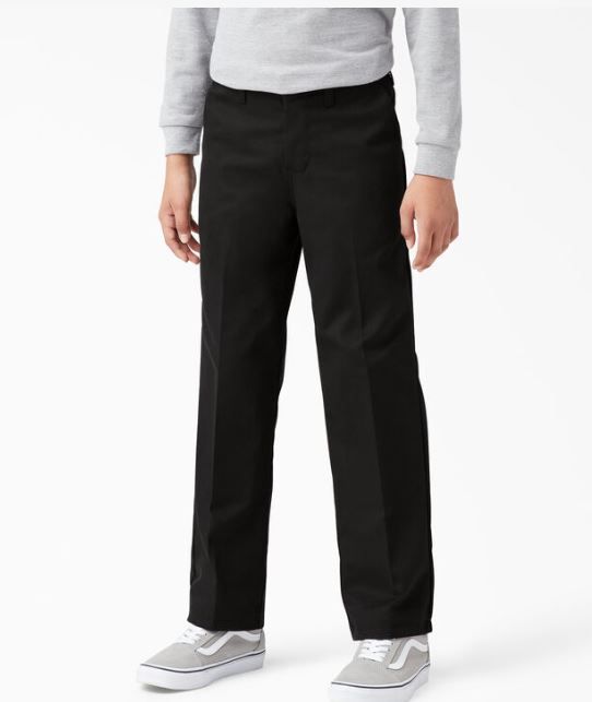 Photo 1 of [Size 12] Dickies Boys Classic Fit Straight Leg Flat Front Pants [Black]