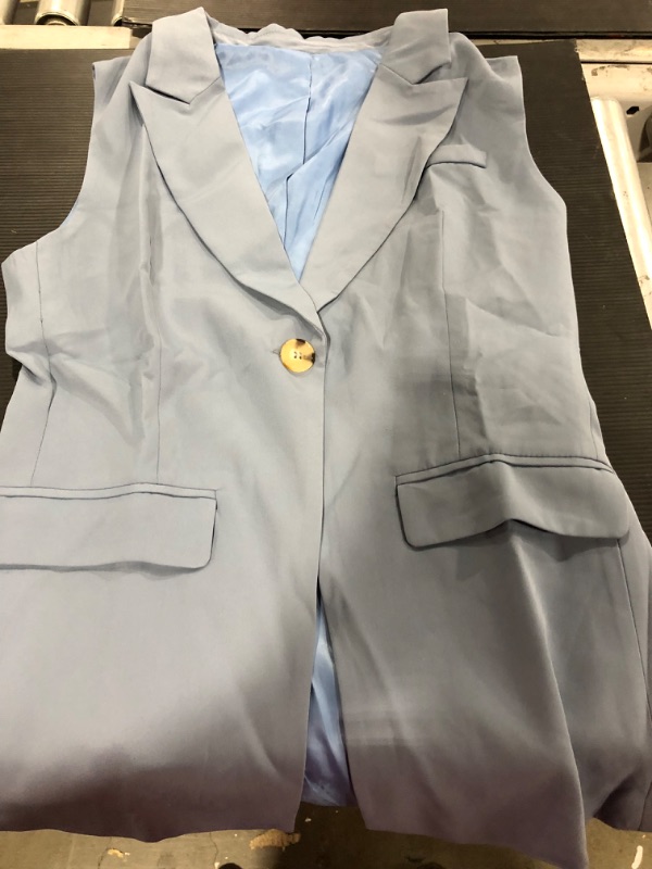 Photo 1 of [Size L] Ladies Vest- Deep Neck [Slate Blue]