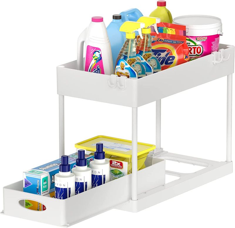 Photo 1 of Appolab 2-Tier Under Sink Organizer with Sliding Storage Drawer, Under Sink Organizers and Storage Under Sliding Cabinet Basket Organizer for Bathroom Kitchen
