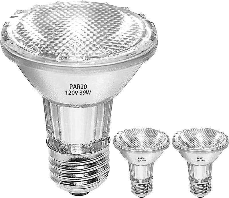 Photo 1 of Jaenmsa PAR20 Halogen Light Bulbs, 39W High Output (50W Replacement) PAR20 Flood Light Bulb, Dimmable, 120V 480 Lumens 2700k Warm White, E26 Medium Base, Par20 Halogen Bulbs (2 Pack)
