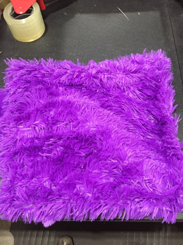 Photo 1 of 12X12 PURPLE SHAG PILLOW CASES UNFILLED. 