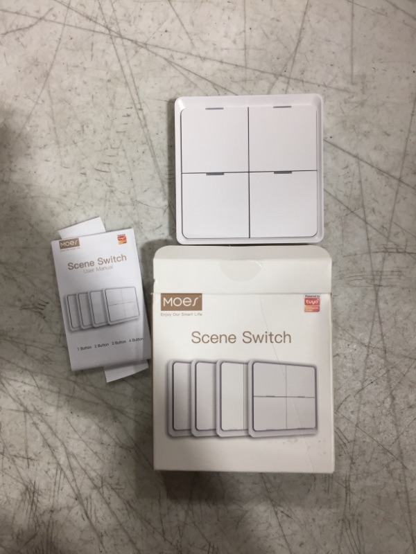 Photo 1 of ZigBee Wireless Remote Control Smart Switch Wall Panel Transmitter,Requires MoesGo zigbee Hub,Smart Life/Tuya APP Remote Control, Wireless Button for Smart Home Devices and Scenes White
