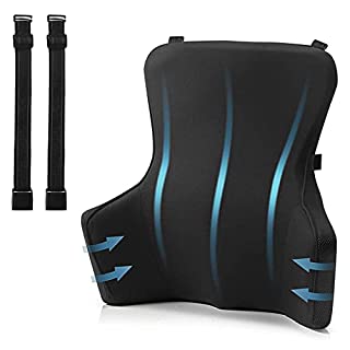 Photo 1 of Back Support Pillow for Chair – Lumbar Support Pillow for Office Chair Back Support for Car, Memory Foam Lumbar Pillow with Adjustable Straps for Lower Back Pain Relief & Sitting Posture Improve (B09TKPZBTY)
