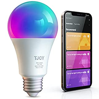 Photo 1 of TJOY Alexa Smart Light Bulbs, WiFi Led Light Bulb Work with Alexa&Google Home, Dimmable RGB Color Changing 2700-6500K Smart App Control (2.4Ghz Only), A19 E26 9W (60W Equivalent) 800 Lumen ,1 Pack (B095W7M1C3)

