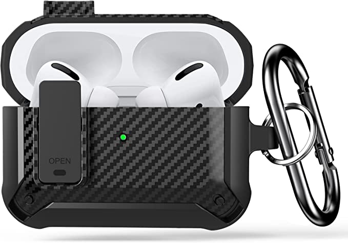 Photo 1 of Lopnord Case for Airpods Pro Case Cover with Lock Lid, Protective Cover Compatible with Airpod Pro Case for Men Women, Shockproof Rugged Shell for Air Pods Pro Charging Case (AirPod Pro Not Included)
