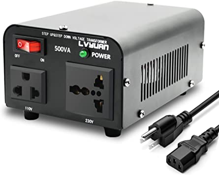 Photo 1 of LVYUAN Voltage Transformer Converter 500 Watt Step Up/Down Convert from 110-120 Volt to 220-240 Volt and from 220-240 Volt to 110-120 Volt with US Outlet, Universal Outlet, Circuit Breaker
