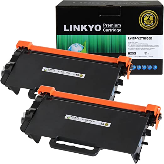 Photo 1 of LINKYO Compatible Toner Cartridge Replacement for Brother TN850 TN-850 TN820 (2-Pack, High Yield Black, Design V2)
