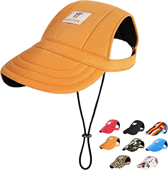 Photo 1 of HIGH PAW Dog Hat Dog Sun Hat Dog Baseball Cap Dog Trucker Hat Dog Hats for Small Medium Large Dogs with Ear Holes Adjustable Drawstring Breathable Waterproof Design UV Protection Outdoor All Season
