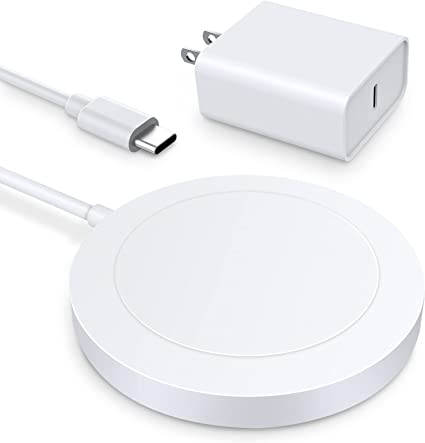 Photo 1 of Magnetic Wireless Charger - Magnet Charging Pad Compatible with iPhone 14/14 pro/14 plus/14 pro max/ 13/13 pro/13 pro max/12 pro max - Mag-Safe Charger for AirPods 3/2/Pro with USB-C 20W PD Adapter
