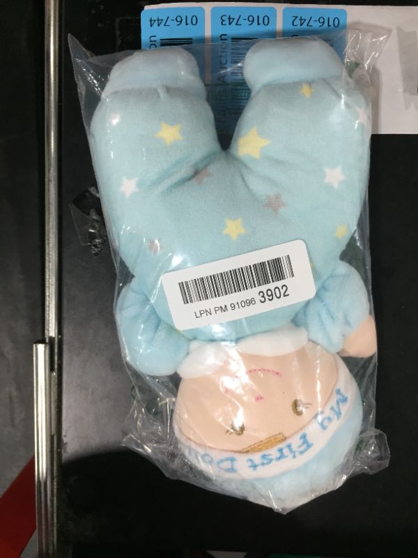 Photo 2 of June Garden 9" My First Doll Noah - Soft Plush Baby Doll with Rattle - Baby Blue Outfit
