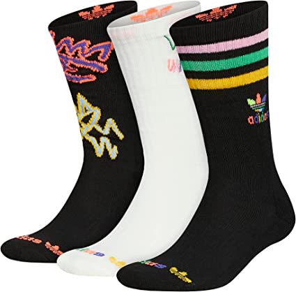 Photo 1 of adidas Originals Unisex Mixed Graphics Cushioned Crew Socks (3-pair)
