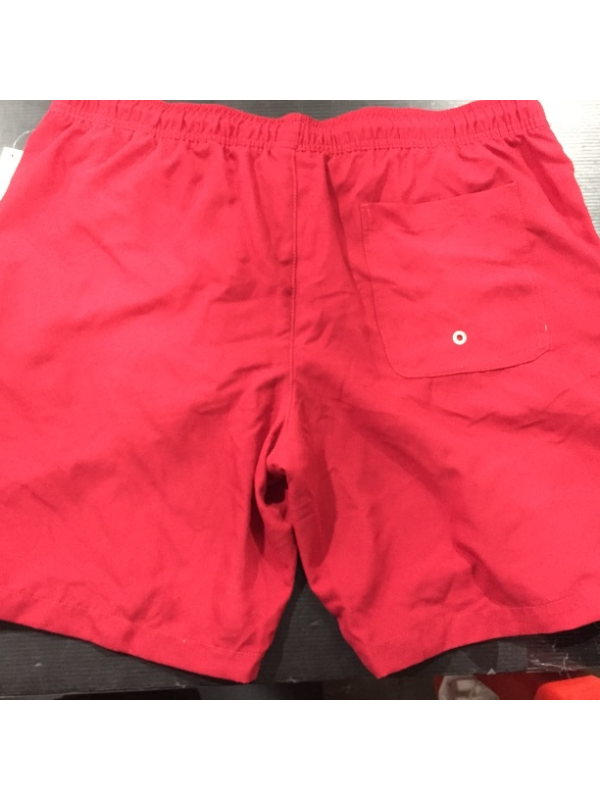 Photo 3 of Amazon Essentials Men's 9" Quick-Dry Red Swim Trunk 
Size: XL