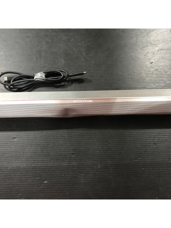 Photo 2 of Sanyun SW009 12W Computer Speakers Sound Bar, with Bluetooth 5.0 Function, Full Metal Body, Built-in 24bit DAC, 2 x USB expansion ports, Headphone Amplifier Output, (Only 1 x USB-C Cable for Power and Audio, Silver)