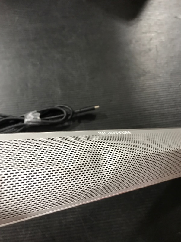 Photo 3 of Sanyun SW009 12W Computer Speakers Sound Bar, with Bluetooth 5.0 Function, Full Metal Body, Built-in 24bit DAC, 2 x USB expansion ports, Headphone Amplifier Output, (Only 1 x USB-C Cable for Power and Audio, Silver)