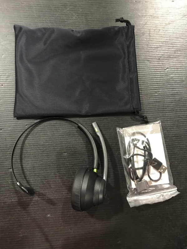 Photo 2 of Trucker Bluetooth 5.1 Headset with AI Noise Cancelling Microphone, AUSDOM Wireless Headset with Mic & Mute Button, 50h Playtime On Ear Headphones for Home Office Cell Phones Laptop Call Center Driver