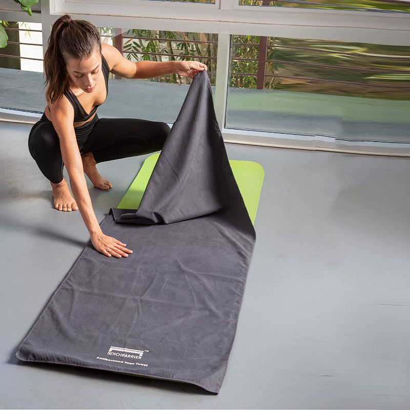 Photo 1 of BENCHBARRIER – Premium Odor-Free, No-Slip, Lightweight Yoga Towel with Ultra Absorbent, Quick Drying Super Soft & Durable Split Microfiber Material. Uses PVC Grip dots - Ideal for Hot Yoga & Pilates