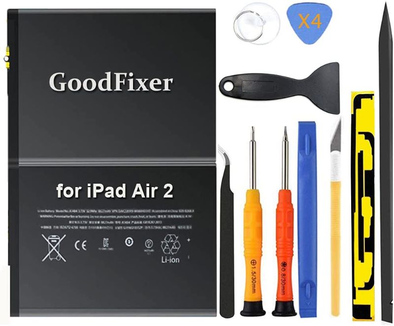 Photo 1 of GoodFixer for iPad Air 2 Battery Replacement, Model A1566 A1567, with Full Repair Tools Kit,New 0 Cycle Replacement Battery
