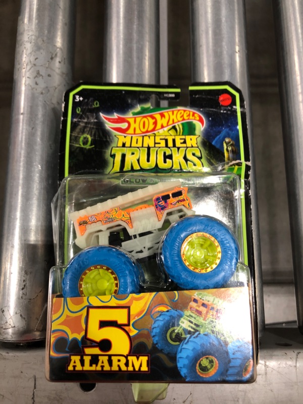 Photo 1 of DieCast Hotwheels Monster Trucks Fire Truck [5 Alarm] - Glow in The Dark (1:64 Scale)
