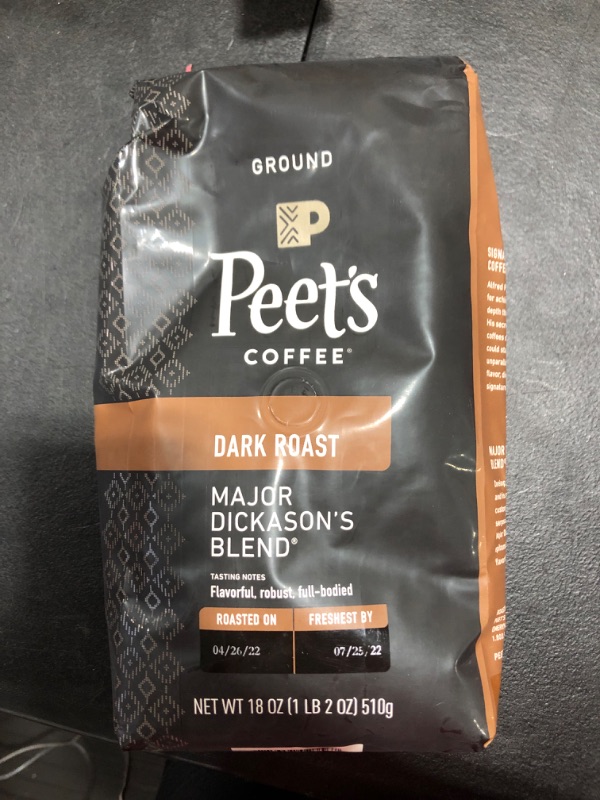 Photo 1 of 2 Peet's Coffee Major Dickason's Blend, Dark Roast Ground Coffee, 18 oz Bag
