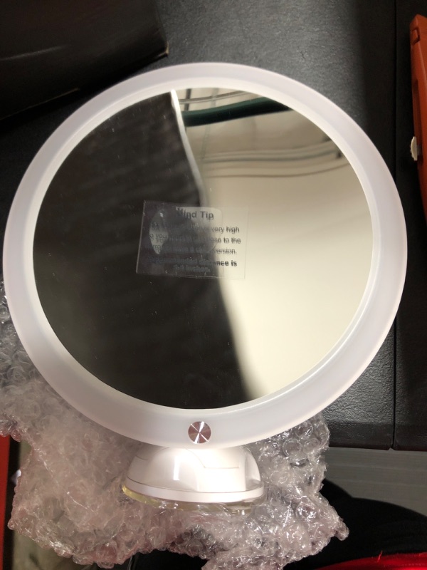 Photo 2 of 15x Magnifying Mirror with Light & Tweezers - Lighted Makeup Mirror with Strong Magnification for Precise Makeup, Plucking, Lighted Magnified Mirror w/Suction Cup for Bathroom, Dual Power , 8"  battery operated

