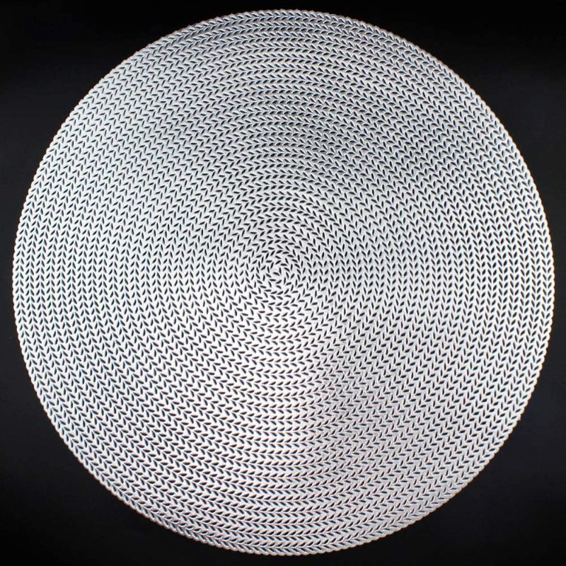 Photo 1 of AdasBridal Silver Round Placemats for Dinner Table Set of 6 Metallic Cutout Table Mats Vinyl Place Mats for Table Decor Wedding Accent Centerpiece
