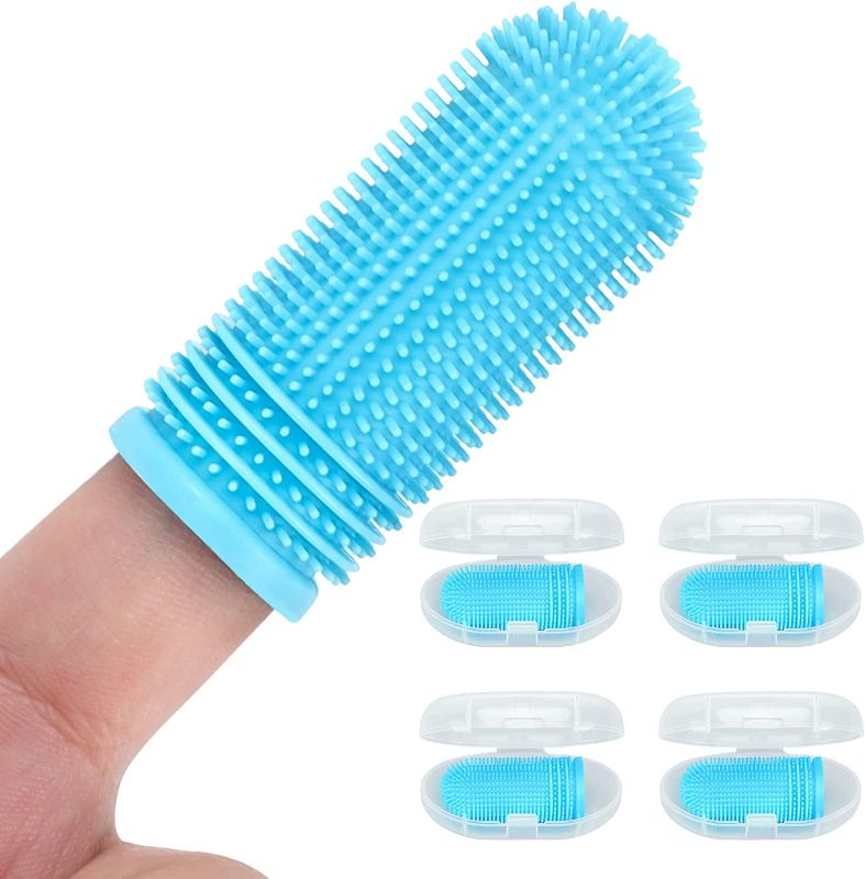 Photo 1 of 4 Pack Dog Toothbrush for Dog Teeth Cleaning Dog Finger Toothbrush Dog Tooth Brushing Kit Dog Fingerbrush Toothbrush Pet Toothbrush Puppy Toothbrush
