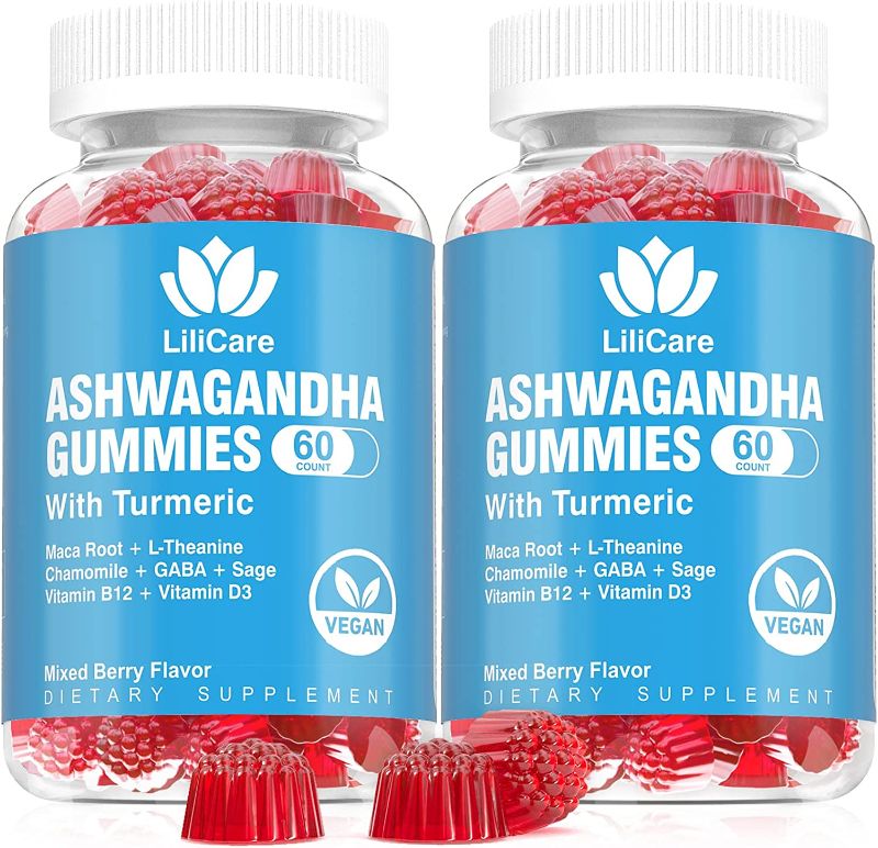Photo 1 of 2 Pack Ashwagandha Gummies, 2000mg Organic Ashwa Root Extract Supplement for Women & Men - 120 Count
**one sealed / 1 unsealed** best by04/2024