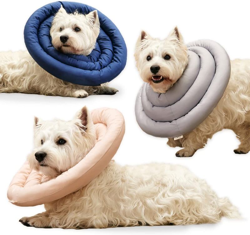 Photo 1 of ARRR Comfy UFO Pet Recovery Collar, Water-Resistant Soft Adjustable Protective Dog Neck Donut E-Collar for Small and Medium Dogs and Cats After Surgery Safe Alternative Cone SIZE M
