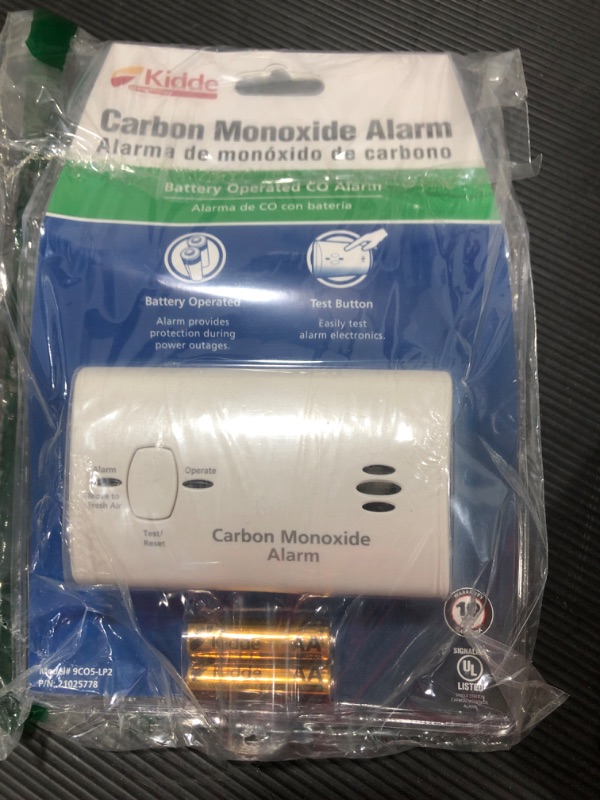 Photo 2 of Kidde Carbon Monoxide Detector, Battery Powered with LED Lights, CO Alarm