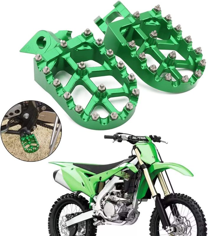 Photo 1 of AnXin Foot Pegs Pedals Rest Footpegs CNC For KAWA.SAKI KX125 KX250 1997-2001 1997 1998 1999 2000 2001 Motorcycle Dirt Pit Bike Green
