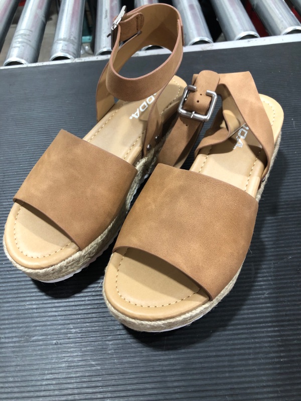 Photo 1 of Athlefit Women's Platform Sandals Espadrille Wedge Ankle Strap Studded Open Toe Sandals 7
