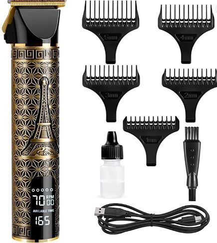 Photo 1 of MICROFROM Hair Clippers for Men 2000mAh Cordless Hair Trimmer Beard Trimmer Electric Pro Li Outline Trimmer 0mm Baldheaded Zero Gapped Trimmer Professional Hair Cutting Kit for Barber (Gold)
