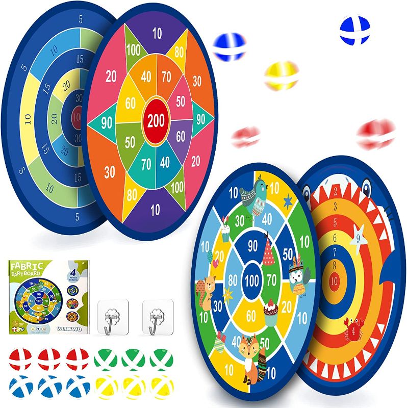 Photo 1 of Dart Board for Kids –Sports Game and Gifts for Boys and Girls Toys -Double Sided with 12 Sticky Balls and Hook
