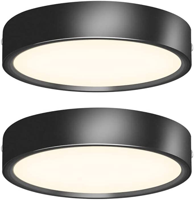 Photo 1 of CHENBEN Ceiling Light,Lighting Fixtures Ceiling Flush Mount Black,Surface Mounted 25W 110V 4000K 5.51 Inch Aluminum Housing Black Light Fixture for Home/Living Room/Kitchen/Stair/Porch Lighting,2 Pack
