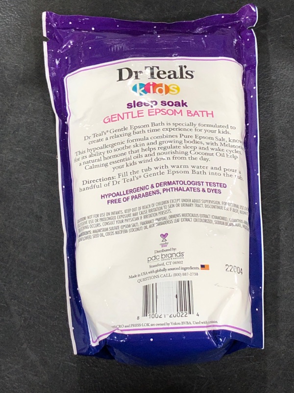 Photo 3 of Dr Teal's Kids Gentle Epsom Salt, Sleep Soak with Melatonin, 2lbs