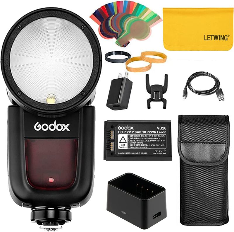 Photo 1 of Godox V1-S Round Head Camera Flash Speedlite Flash for Sony DSLR Camera