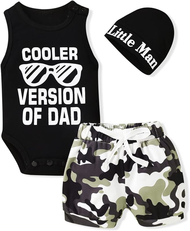 Photo 1 of Baby Boys Summer Clothes Sleeveless Bodysuit Shorts Outfit Size: 48