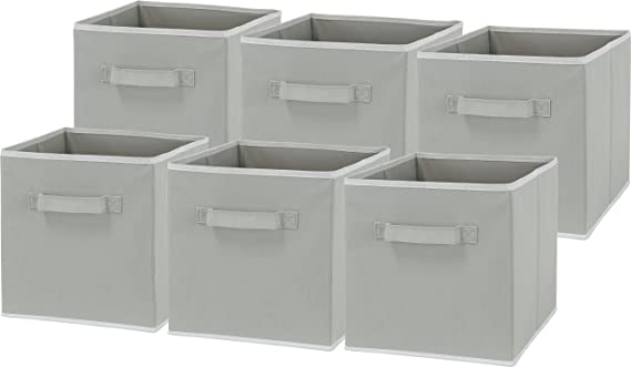 Photo 1 of 6 Pack - SimpleHouseware Foldable Cube Storage Bin, Grey
